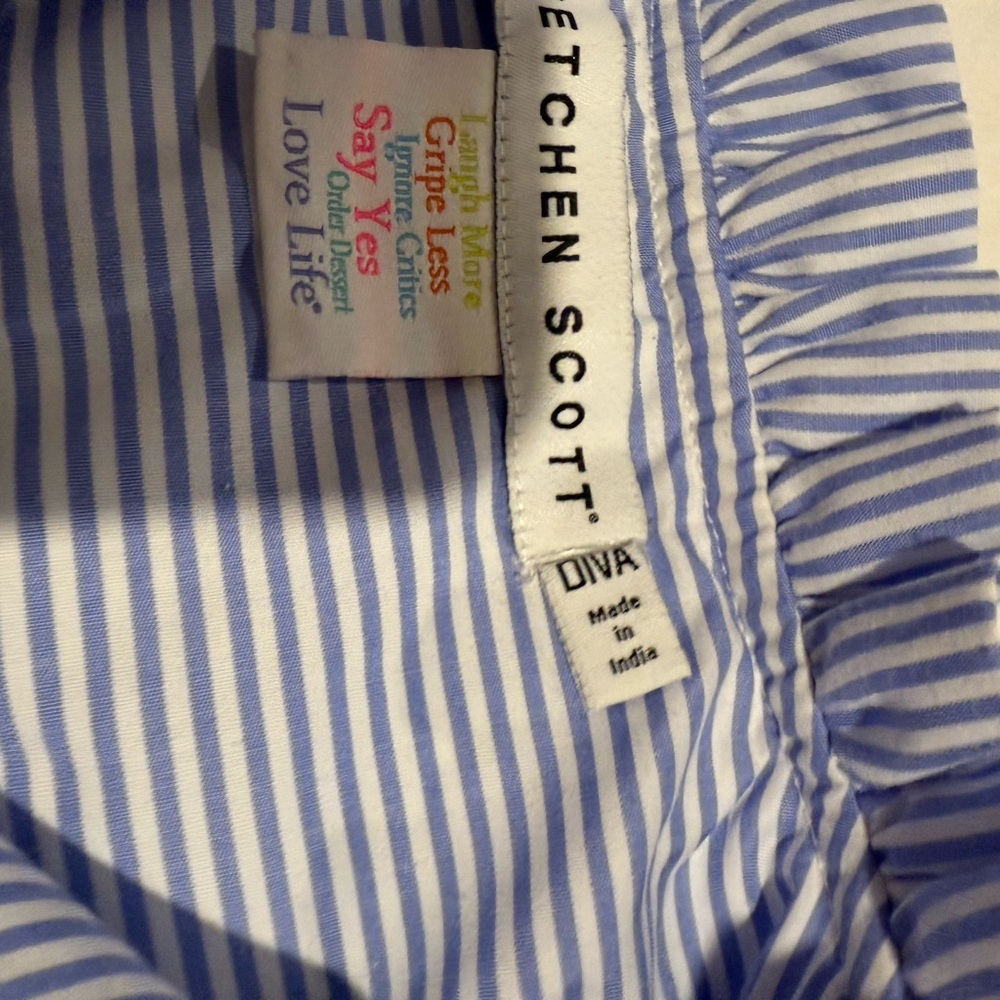 Blue Striped Ruffle Dress - Picture 3 of 9